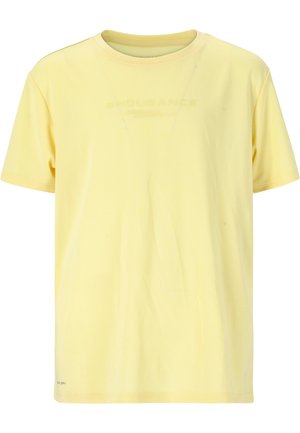 Gul kortærmet t-shirt lavet af blødt stof. Har et præget "ENDURANCE" logo foran. Letvægts og åndbart design.