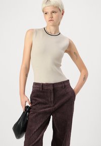 Abercrombie & Fitch LUXELOFT BARE BODYSUIT  - Top - taupe grey/black beauty