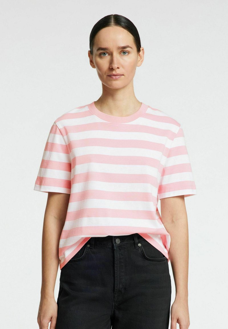 Selected Femme SLFESSENTIAL STRIPED BOXY TEE - T-shirt print - bleached mauve