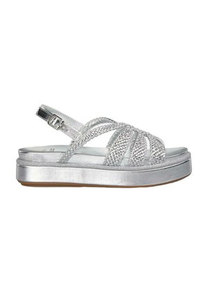 CIERRE CON HEBILLA - Sandalen met plateauzool - plateado
