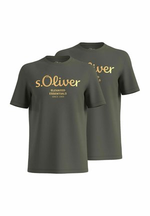 2 STÜCK - T-Shirt print - olive