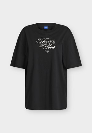HUGO, OVERSIZED TEE - Μπλουζάκι με στάμπα - black