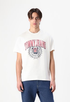 VARSITY TIGER TEE - Print T-shirt - ancient white