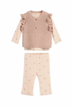Next REGULAR FIT  SET 3 PIECE - Legingi — bikses - rust brown  beige ditsy print