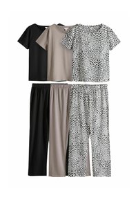 THE SET REGULAR FIT - 3 PACK SHORT SLEEVE SET - Pyžamová súprava - taupe brown black animal