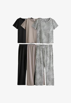 THE SET REGULAR FIT - 3 PACK SHORT SLEEVE SET - Pidžamas komplekts - taupe brown black animal