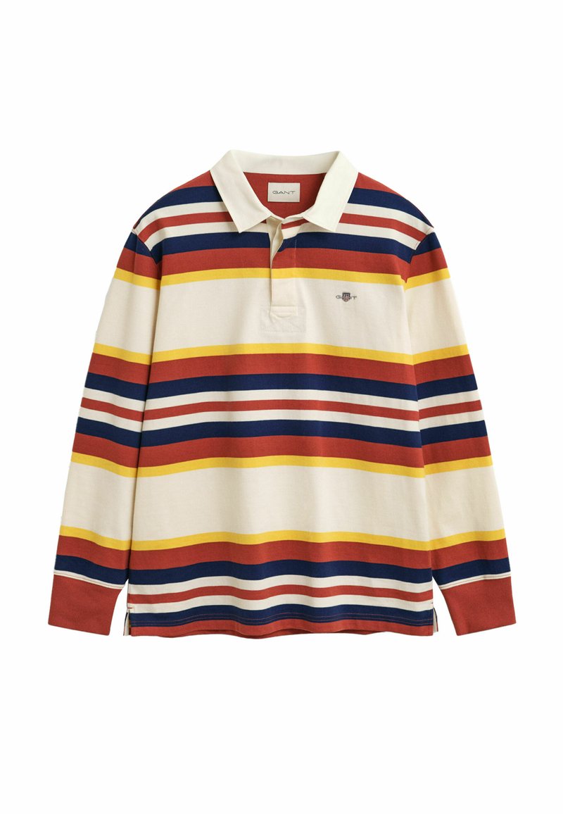GANT STRIPED HEAVY RUGGER - Long sleeved top - modern rust/multi ...