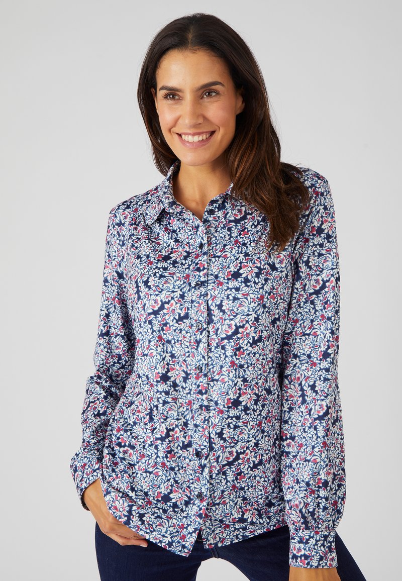 Damart CHAUDE - Camicia - marine fleuri