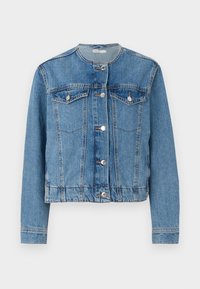 COLLARLESS JACKET - Spijkerjas - mid blue