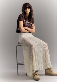 Bershka Gležnjače s vezicama - sand