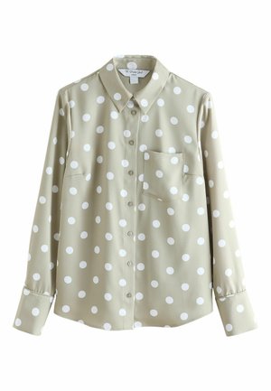 REGULAR FIT LONG SLEEVE - Skjortebluser - sage green polka dot