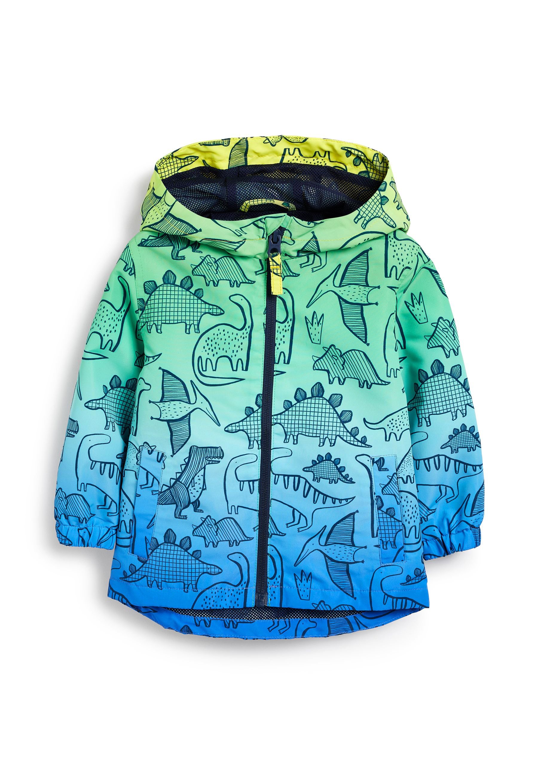 Soft shell jacket - blue ombre dinosaur 