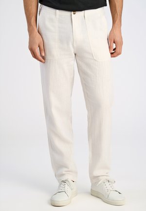 HERRINGBONE  - Trousers - optical white
