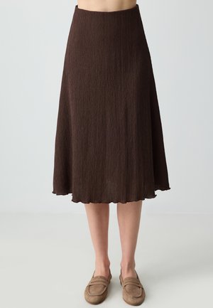Jimmy Key REGULAR WAIST MIDI - A-line skirt - bitter beown