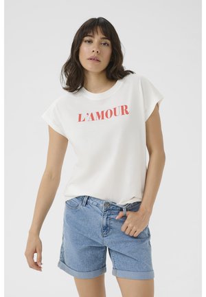 Kaffe, KABINE  - T-Shirt print - chalk w. grenadine print