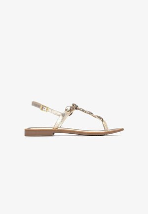 Carmela, SANDALIA DE MUJER PLANO - Sandalias de dedo - gold-coloured