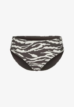 Bikinihose mit hohem Bund und einem schwarz-weißen Zebramuster, nahtlosen Kanten und einem Design mit voller Abdeckung.