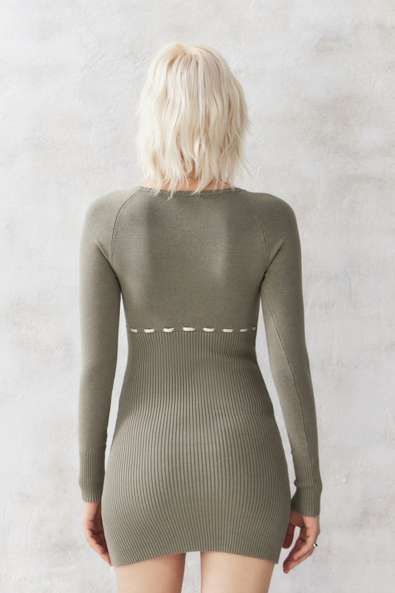 BDG Urban Outfitters EDISON MINI - Jumper dress - khaki - Zalando