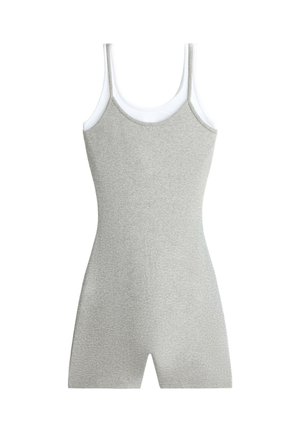 OYSHO, COMFORTLUX SHORT JUMPSUIT WITH HEATHERED OVERLAY - Jumpsuit - grey melange