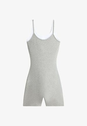 OYSHO, COMFORTLUX SHORT JUMPSUIT WITH HEATHERED OVERLAY - Jumpsuit - grey melange