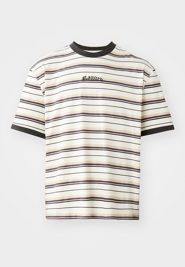 STRIPE RAGGED TEE - Print T-shirt2