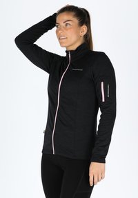 Swedemount TRAIL STRETCH - Felpa con zip - black melange lt pink