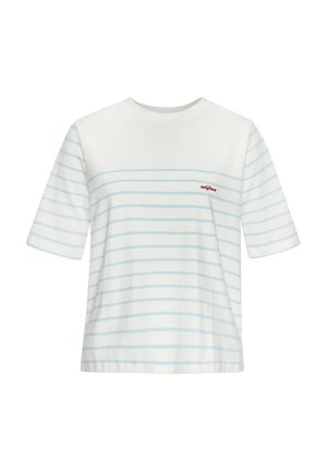 LASCANA, Print T-shirt - weiß hellblau gestreift