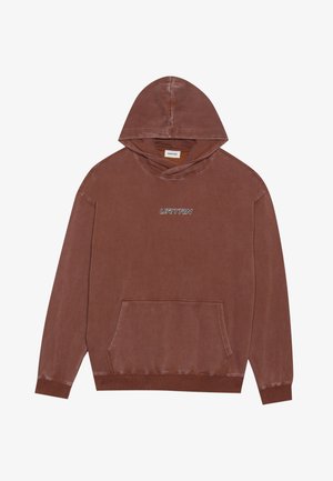 YOURTURN, UNISEX RELAXED FIT WASHED HOODIE - Hættetrøje - dark brown