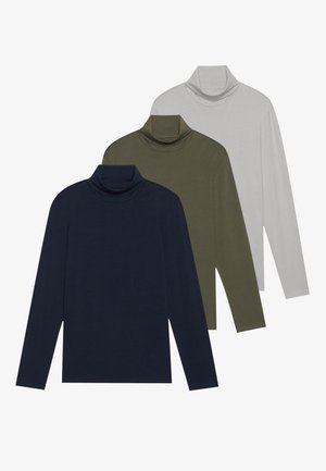 3 PACK - Ilgarankovis viršutinės dalies drabužis - khaki/dark blue/light grey