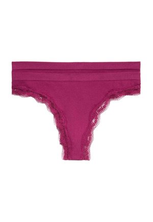 Marks & Spencer, 2 PACK JASMINE LACE TRIM SEAMFREE THONGS - Tanga - dark raspberry