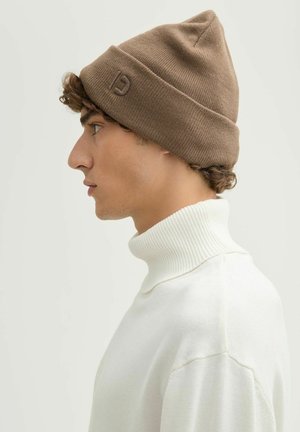 Beanie - chocolate brown beige