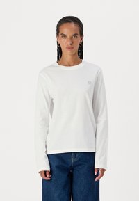 Calvin Klein Jeans REGULAR LONG SLEEVED - Tops ar garām piedurknēm - bright white