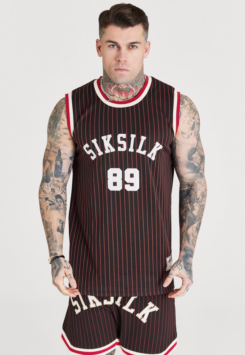 SIKSILK RETRO CLASSIC BASKETBALL VEST Top black/red/black Zalando.de