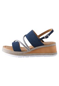 Next Sandalen met sleehak - navy blue