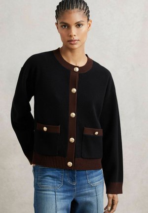 REGULAR FIT TIPPED  - Kardigan - burgundy black
