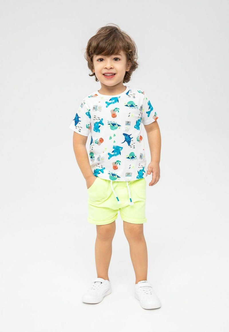 MINOTI - SHORT SLEEVE AND SHORTS SET - Lühikesed püksid - neon yellow/white, Suurenda