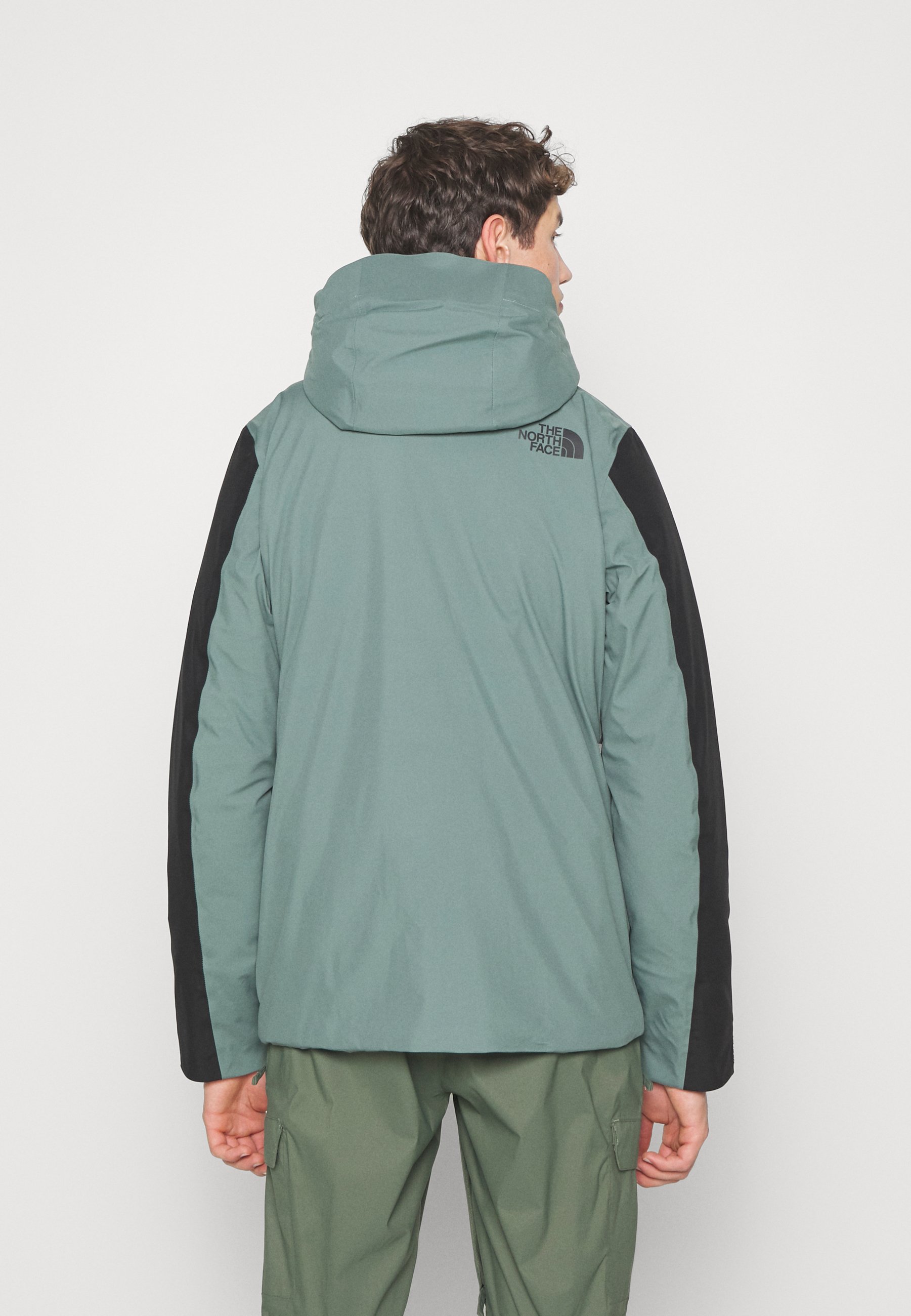 north face coat green and black