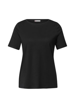 Street One, BASIC T-SHIRT MIT RUNDHALS IN UNIFARBE - T-shirt basique - black
