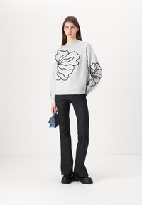 JDY JDYBINE FLOWER  - Trui - grey melange