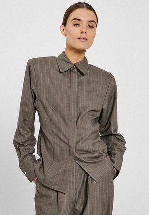 ANNEMAI - Button-down blouse - khaki pinstripe