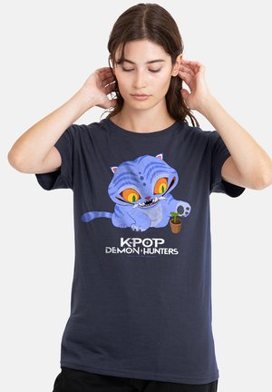 K-POP DEMON HUNTERS - CUTE DERPY TIGER CARTOON - T-Shirt print - dark blue