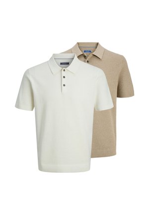 2 PACK - Poloshirt - creme/hellbraun