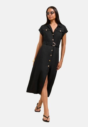 Friends Like These, REGULAR FIT - BUTTON THROUGH BELTED SHIRT MIDI DRESS - Blusenkleid - black
