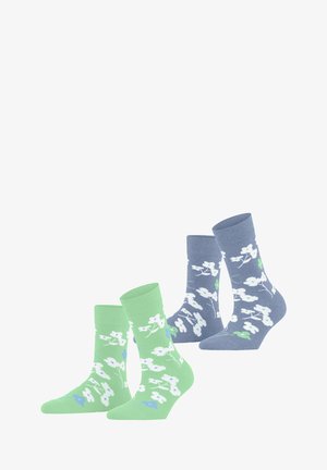 ESPRIT Calzini Donna Allover Stripe 2-Pack, Cotone Biologico, Fantasia A Righe, Multipacco Taglie 35-38 E 39-42