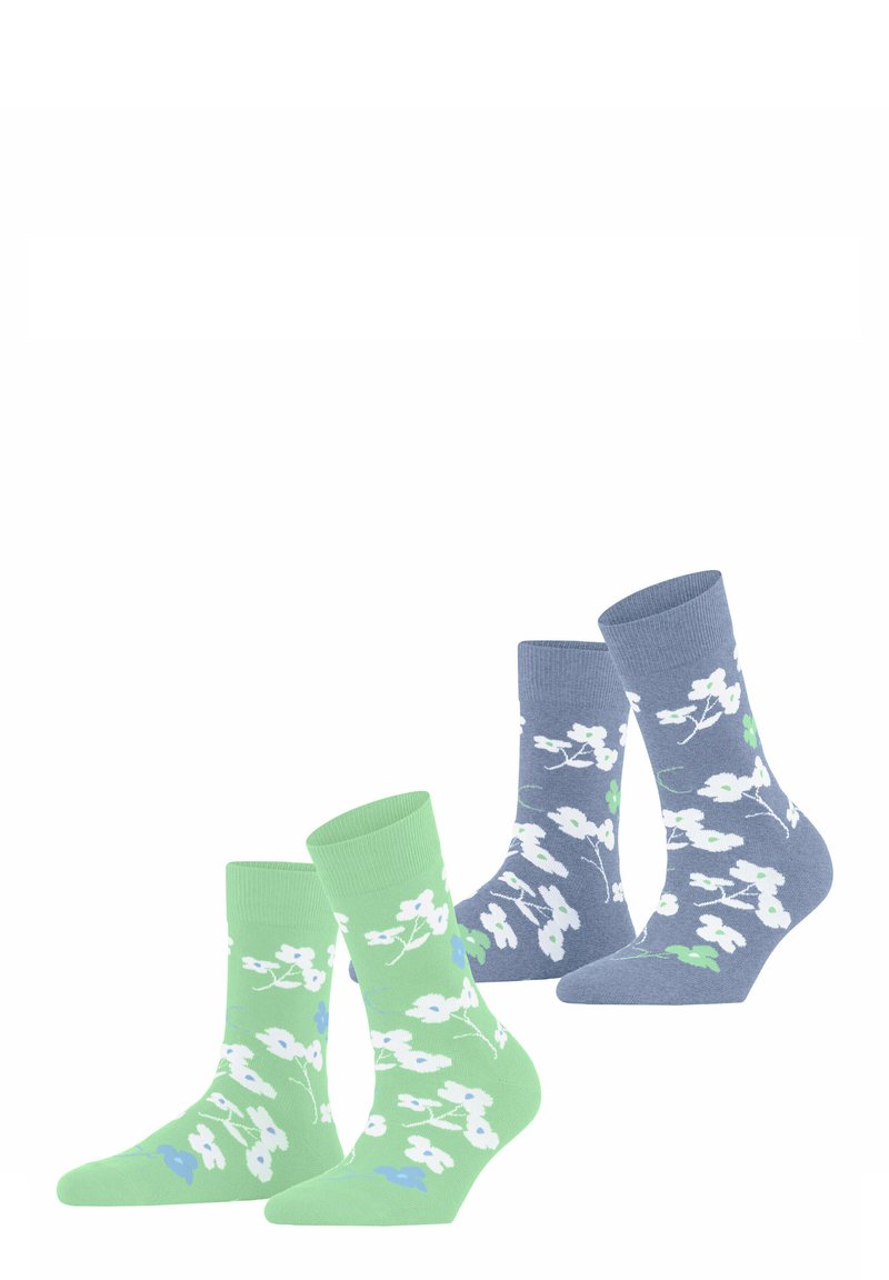 ESPRIT Calzini Donna Allover Stripe 2-Pack, Cotone Biologico, Fantasia A Righe, Multipacco Taglie 35-38 E 39-42