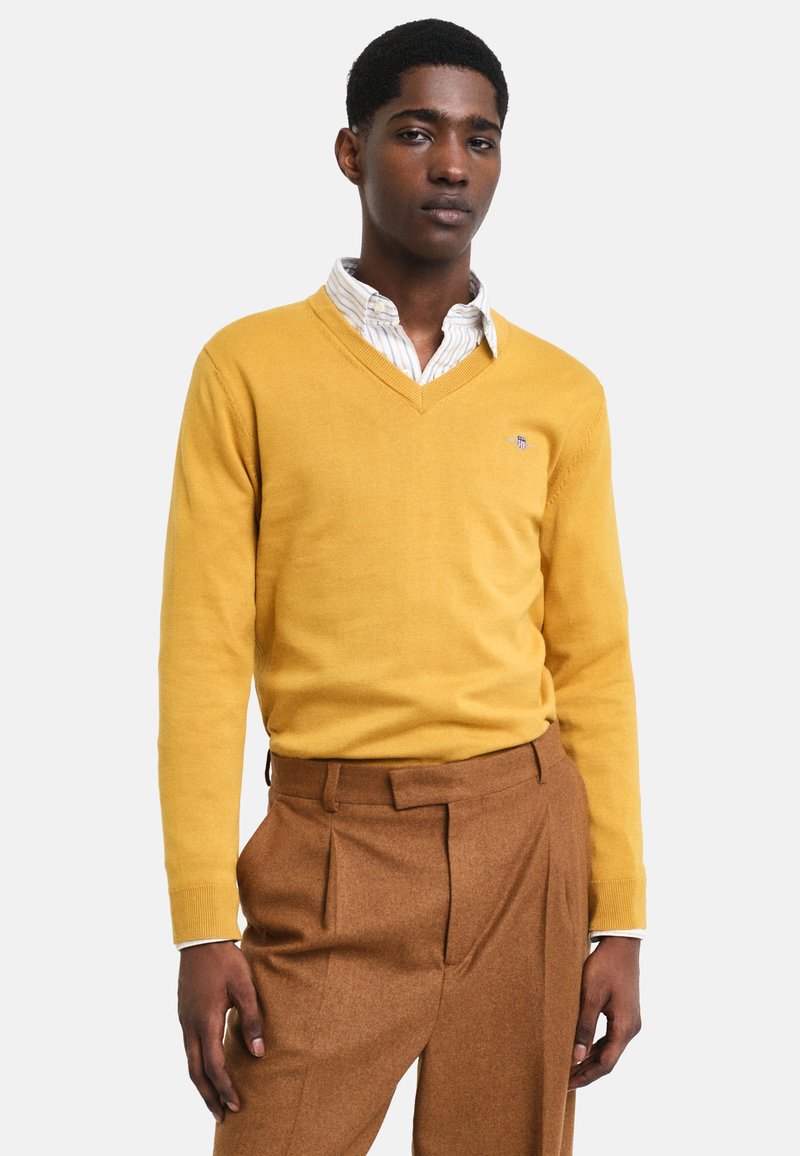 GANT V-NECK - Jersey de punto - maple yellow