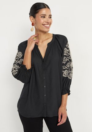 Cellbes of Sweden WITH EMBROIDERY - Blouse - black beige