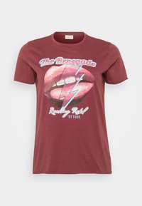 CARMIKO LIFE WASHED TEE - Print T-shirt - ruby wine
