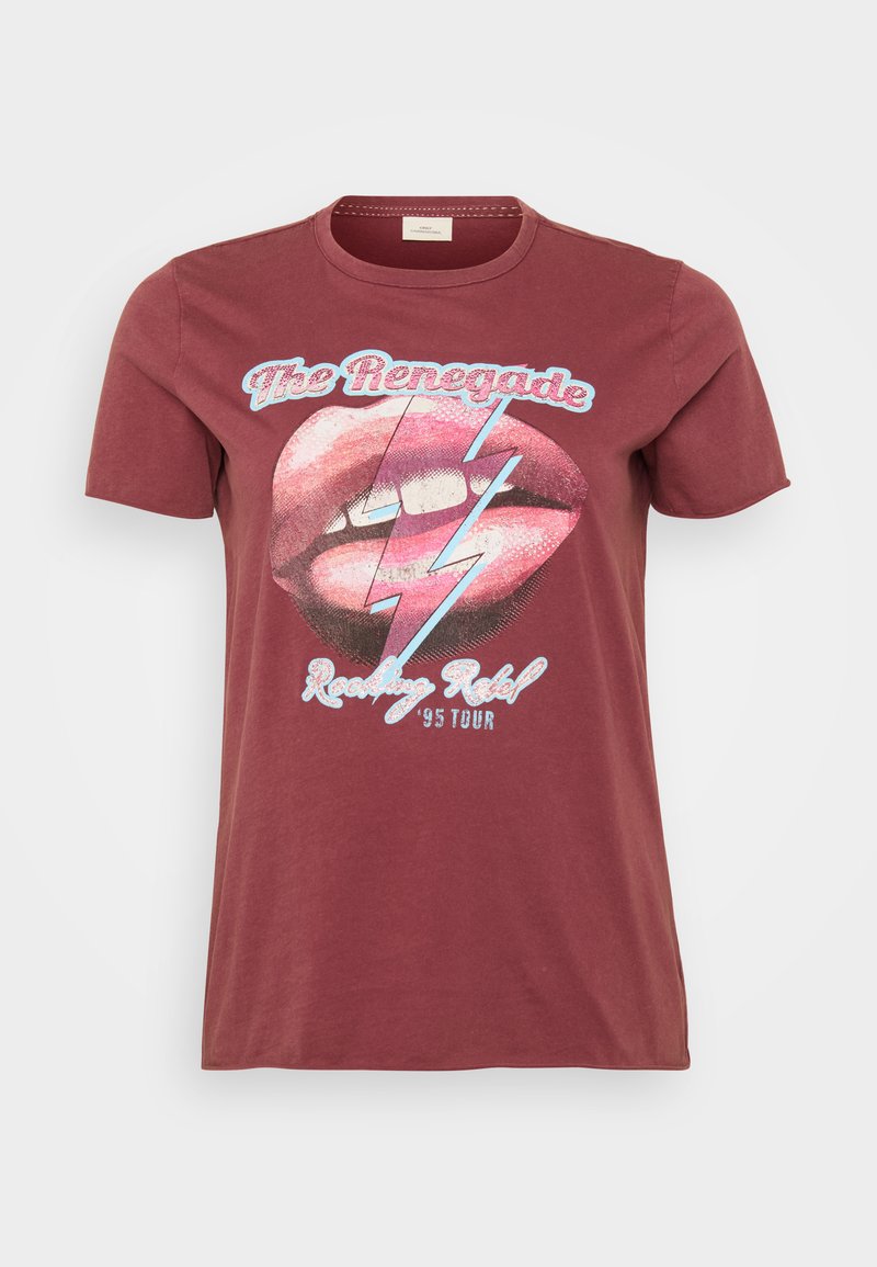 ONLY Carmakoma T-shirt print donkerrood