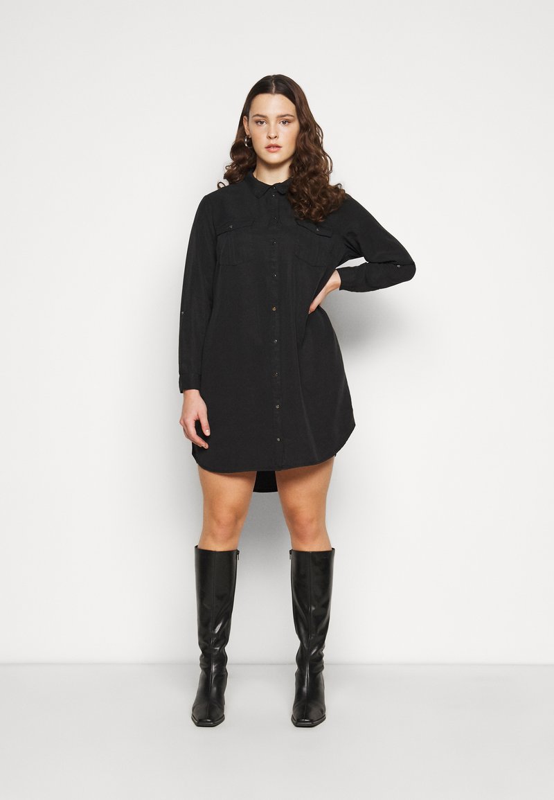 Robe Courte Manches Longues VERO MODA Vmsilla – Noire, Viscose Extensible, Confort Chic